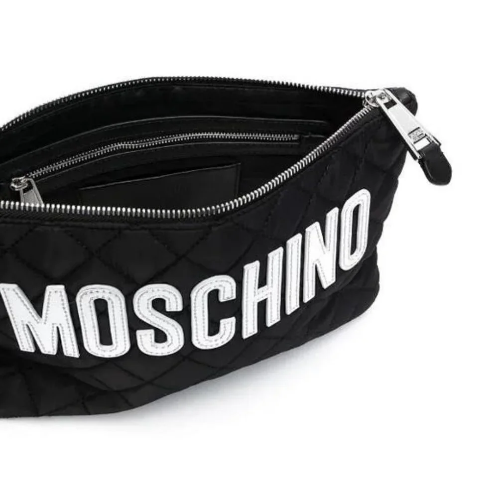New 💯 Authentic Moschino quilted logo clutch bag